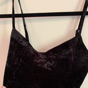 Velvet bustier bodysuit